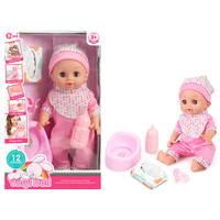 Poupée reborn en silicone personnalisée de 14 pouces avec 12 sons, boit de l'eau, fait pipi, accessoires de poupée reborn, jeu de simulation pour les enfants, les filles