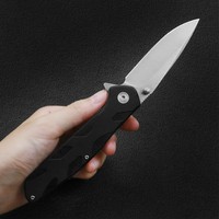 Couteau de poche portable auto-défense EDC 5cr13 acier et poignée G10 OEM couteaux pliants tactiques pour la randonnée en plein air et la plongée
