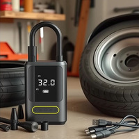 Mini compresseur d'air portable pour vélo, moto, scooter électrique, avec affichage numérique, voyant d'avertissement, pompe manuelle, charge USB, 150 psi