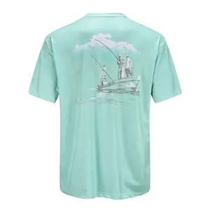 Sublimation Fishing Shirt 2023 Polyester High Quality Sublimation Boat Fishing Shirts Short Sleeves Fishing Clothing