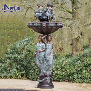 Fontana d'Acqua con Statua di <span class=keywords><strong>Angelo</strong></span> e Bambini in Bronzo, Design Personalizzato, Grande, Moderna, per Decorazione di Parchi all'Aperto, Feng Shui - Product Image 6