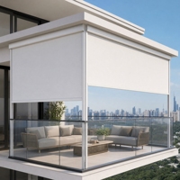 Stores Ziptrack d'extérieur Tingmeihaoting pour balcon, stores manuels à fermeture éclair, ignifuges, coupe-vent, en tissu imperméable, vente en gros