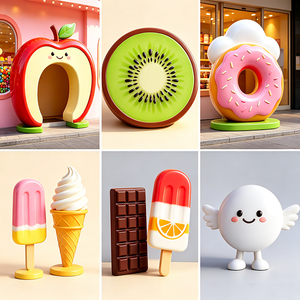 Sculpture alimentaire géante en fibre <span class=keywords><strong>de</strong></span> verre FRP F180, combo hot-dog et hamburger, statue imperméable et résistante aux UV pour aménagement extérieur <span class=keywords><strong>de</strong></span> place publique, personnalisable - Product Image 2