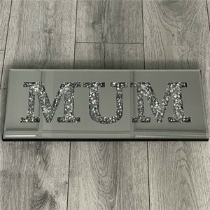 Lux <span class=keywords><strong>Bling</strong></span> Crystal Rhinestone Diamante aplastado con incrustaciones moderno montado en la pared para LOVE HOME Shape Espejo colgante para maquillaje de baño - Product Image 3
