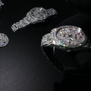 Groothandel Luxe 41Mm Miyota Sport Chronograaf Moissanite Diamanten Volledig Iced Hiphop Horloge Voor Mannen Roestvrij Staal Band - Product Image 4