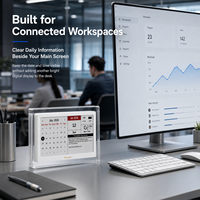 Calendrier de bureau intelligent Kylendar 7,5 pouces avec écran E-Paper WiFi, boîtier en acrylique, synchronisation automatique de la date, de l'heure et de l'heure météo pour bureau moderne