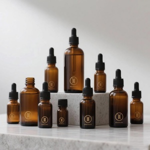 Wholesale Amber Essential Oil Dropper <b>Bottles</b> 10ml/30ml/50ml Tea Tree Glass Plastic Caps Gold Dropper Custom Logo Box - Product Image 2