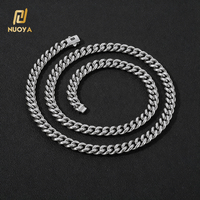 Collier chaîne cubaine en acier inoxydable plaqué or 22 carats, poli miroir, 12 mm, nouvelle collection NUOYA, bijoux fins pour hommes