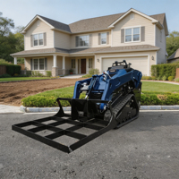 RUIBOTE Chargeuse compacte sur chenilles à moteur diesel, attache niveleuse de précision pour le nivellement du sol, équipement de construction