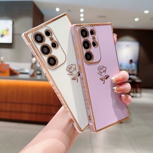 Fundas para Celular con Diseño de Flores Electrochapadas para <span class=keywords><strong>Samsung</strong></span> S23 <span class=keywords><strong>FE</strong></span>/Ultra, Funda Protectora de TPU Suave para iPhone - Product Image 2