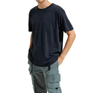 A maniche corte t-shirt da uomo alla moda allentati traspirante pantaloni casuali di sport semplice di estate pure black t-shirt top