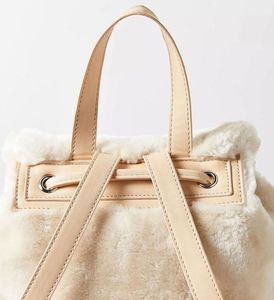 Custom Multi Functional Pack Bag Fluffy <b>Backpack</b> High Capacity Fasten Belt Embroidery Plush Fur <b>Backpacks</b> for Women Girls - Product Image 4