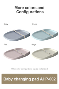 Aibedo Modern Portable Grey Creamy White Infant PU Foam Soft Waterproof Baby <strong>Changing</strong> Pad for 3-60 Months Diaper Changes - Product Image 3