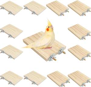 Houten Vogel Kooi Platform Platte Vogels Baars Stand Rechthoek Papegaai Zitstok Voor Vogel Paw Slijpen Valkparkiet Kooi Accessoires - Product Image 2
