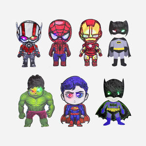 Parches de Bordado con Diseño de Rostro de Superhéroe, Impresión Digital, Parches de Lentejuelas para Niños con Iluminación LED para Ropa - Product Image 1