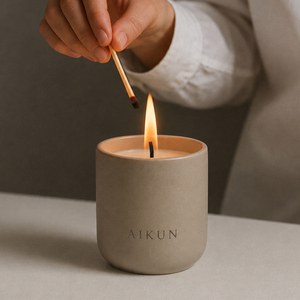 Bougie parfumée AIKUN, aromathérapie biologique, cire de soja naturelle, pot en céramique pour la Saint-Valentin, Diwali, fêtes, mariages - Product Image 1