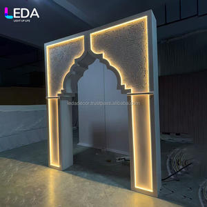 ฉากหลังอะคริลิคแบบโค้ง LEDA ดีไซน์ใหม่ ไฟ LED สีวอร์มไวท์ สำหรับตกแต่งงานแต่งงานและงานอีเว้นท์ - Product Image 4