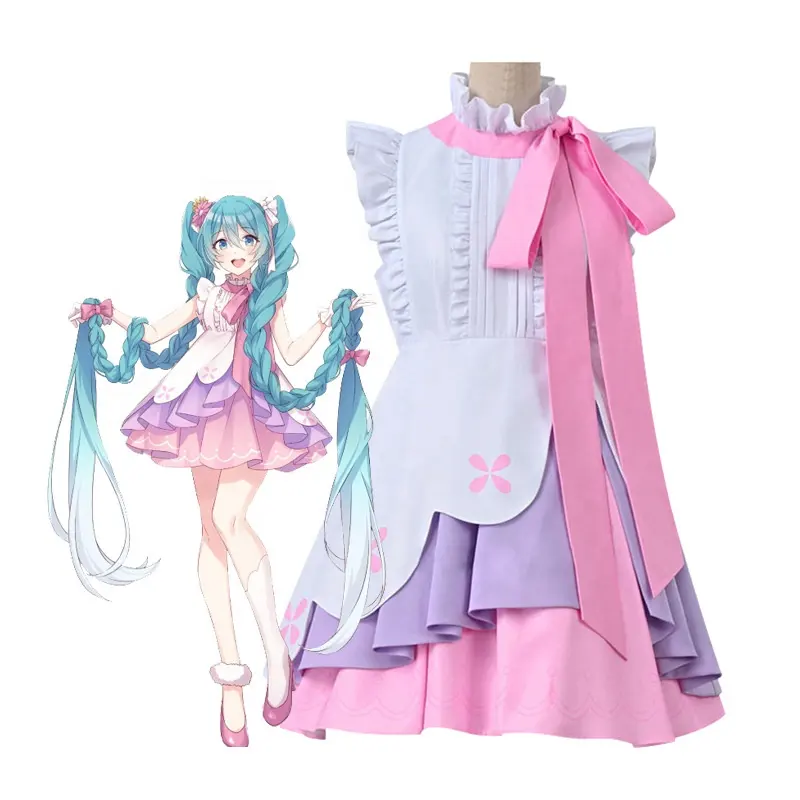 Wholesale Vocaloid Miku Cosplay Costume Tangled Princess Lolita Dress Halloween Party One-piece Costume