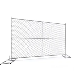 Factory Hot Sale High Quality 6 Ft 12 Ft Galvanized Chain Link Temporary Fence Panel For Construction Fence