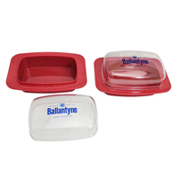 Plat à beurre en plastique Transparent, pour Logo personnalisé sans BPA avec couvercle