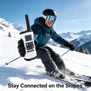 ETMY ET-T7 - Juego de 2 Walkie Talkies PTT Dobles UHF, Radio Portátil Tipo C USB con Alcance de 3 KM para Estaciones de Esquí, Viajes, Deportes, Radio Bidireccional - Product Image 5