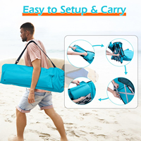 Chaise longue de plage pliable en Oxford imperméable à double siège en métal portable avec appui-tête amovible