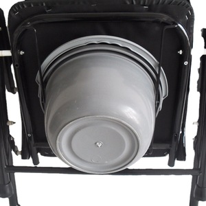 Folding <b>Commode</b> Chair Black <b>Portable</b> Toilet Chair For Seniors And Pregnant Women With Backrest And Armrests - Product Image 5