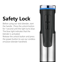 Mixeur plongeant sans fil, mixeur plongeant sans fil 3 en 1, mixeur à émulsion à 8 vitesses, mixeur plongeant