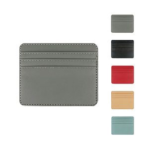 Bulk <strong>Order</strong> Business Card Holder Custom <strong>Small</strong> Portable PU Leather Credit Card Holder Wallet for Employee - Product Image 2