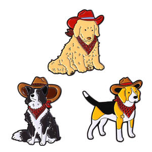 Divertido vaquero perro esmalte alfileres lindo dibujos animados vaquero sombrero perro broches decoración mochila solapa insignia joyería regalos para amor perro amigos - Product Image 6