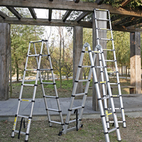 Échelle télescopique industrielle en aluminium, pliable, multi-usages pour atelier et escalier, capacité de 375 lb