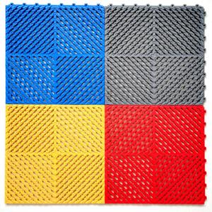 Carreaux de sol de garage à emboîtement colorés modulaires rigides Tapis de sol de garage en plastique industriel pour l'atelier de vente de détails de voiture - Product Image 4