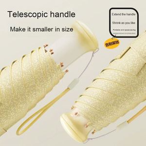 Paraguas de Bolsillo Ultraligero Serie Diamante UV con Protección Solar de 6 Varillas y Tela de Seda Helada - Product Image 6