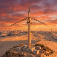 Grand système énergétique éolien de 100 kW, éolienne à axe horizontal, diamètre du rotor de 19 m, hauteur de 30 m, permanente