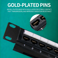 Panel de Conexiones Cat5e de 24 Puertos UTP 1U de 19 Pulgadas para Montaje en Rack, Marco de Distribución de Red RJ45, Ethernet Gigabit POE, Centro de Datos IP
