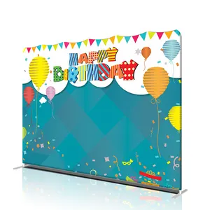 Collapsible Photo Stage Birthday Backdrop Sublimation Fabric Dye Banners Wall Collapsible Printing Promotional Party Supplies