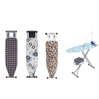 Meja Setrika Pakaian yang Dapat Disesuaikan, Kaki Model Tabung X, Kokoh, Penutup Bermotif Polkadot, Tempat Setrika Kawat dengan Bagian Atas Jaring Uap, untuk Rumah Tangga