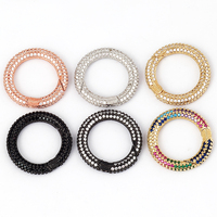 Mousqueton à ressort, forme Cœur/Donut/Rectangulaire/Étoile/Clignotant/Carré pour chaîne et cordon métalliques, Verrou Pave L99