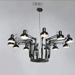 <span class=keywords><strong>Lustre</strong></span> de bureau de style industriel moderne, en fer forgé, personnalisé, LED multi-têtes, forme irrégulière - Product Image 2