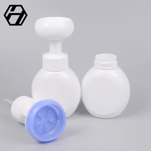 Emballage de désinfectant pour les mains cosmétique 300ml PET en forme de fleur bulle enfants savon pour les mains distributeur de lavage des mains bouteilles de pompe en mousse plastique