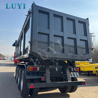 4-axis Customizable Black U-shaped Steel Dump Semi-trailer with 80t Payload New 12r22.5 Tires for Bulk Goods Transport