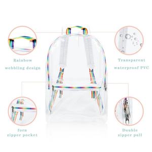 Mochila Escolar Transparente de PVC con Cierre, Diseño Holográfico y Elegante para Niñas, Impermeable, Ligera, para Estudiantes - Product Image 3
