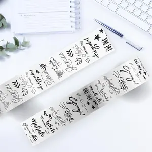 OEMクラフト紙テープ強力なシール多言語ありがとうパッキングかわいい箱装飾クラフト紙包装テープ
