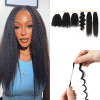 Orientfashion Kinky Straight Crochet Cheveux Humains Miracle Noeuds Crochet Cheveux Machine Made Plume Crochet Extensions de Cheveux Humains
