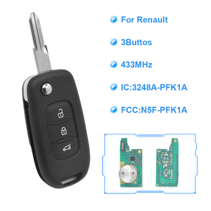 Clé de voiture télécommande PCF7961M <span class=keywords><strong>2</strong></span>/3 boutons 433 MHz pour Renault <span class=keywords><strong>Sandero</strong></span> <span class=keywords><strong>Dacia</strong></span> Logan Lodgy Dokker Duster Symbol Trafic 2012-2018 - Product Image 3