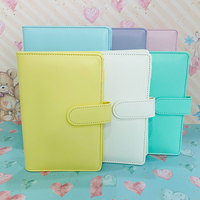 Agenda en cuir PU GF, couleur macaron, format A5 A6, classeur à 6 anneaux, carnet à feuilles mobiles pour la planification au bureau et à l'école