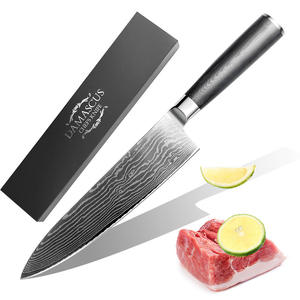 Juego de 5 Cuchillos de Chef de Acero Inoxidable de 8 Pulgadas de Alta Calidad con Mango de Madera, Diseño Moderno Ambidiestro, Acabado Ecológico de Alto Brillo - Product Image 3