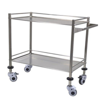 Chariot de service en acier inoxydable sur mesure pour hôpital, restaurant et cuisine, à 2 niveaux, pour le transport de nourriture, grande quantité minimale de commande