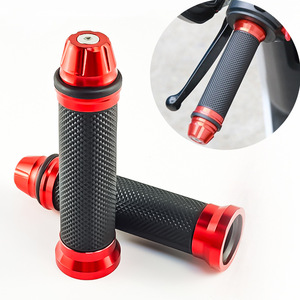 Puños de Manillar para Motocicleta Qiangye, Aleación de Aluminio, Rojo y Negro, Accesorios Universales para Modificación de Manillar - Product Image 1