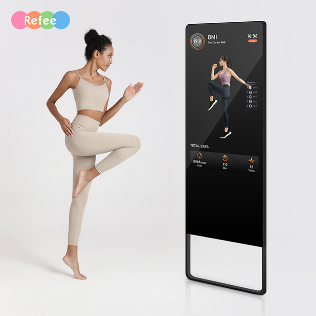 Magic Workout Exercise Mirror Fitness Interactive Touch Screen Full HD Digital Advertising Android OS WiFi Voice Control Wall